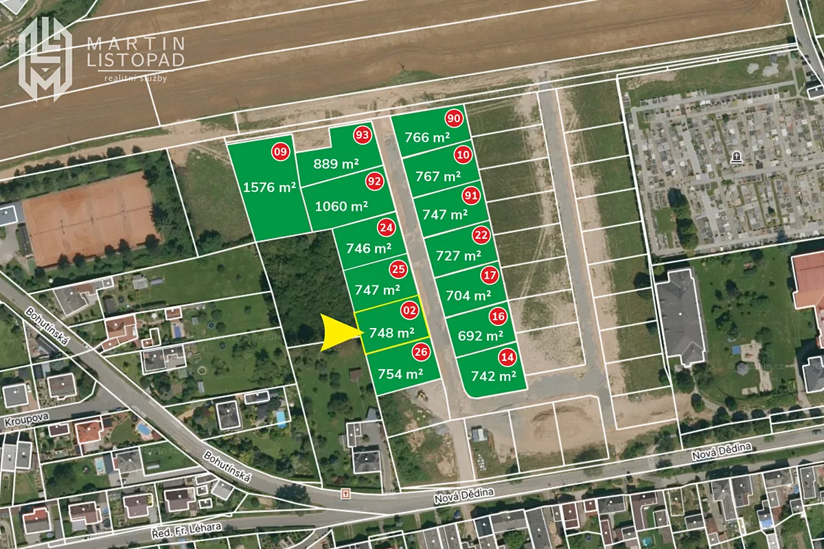 Prodej stavebního pozemku 748 m²